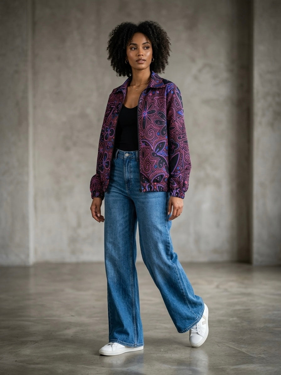 Bomber Jacket Flores Ultravioleta