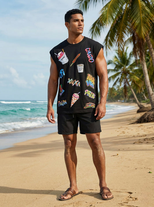 T-shirt Oversize sin Mangas Negro