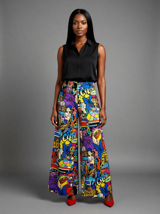 Pantalón Palazo esencia negra Panamá