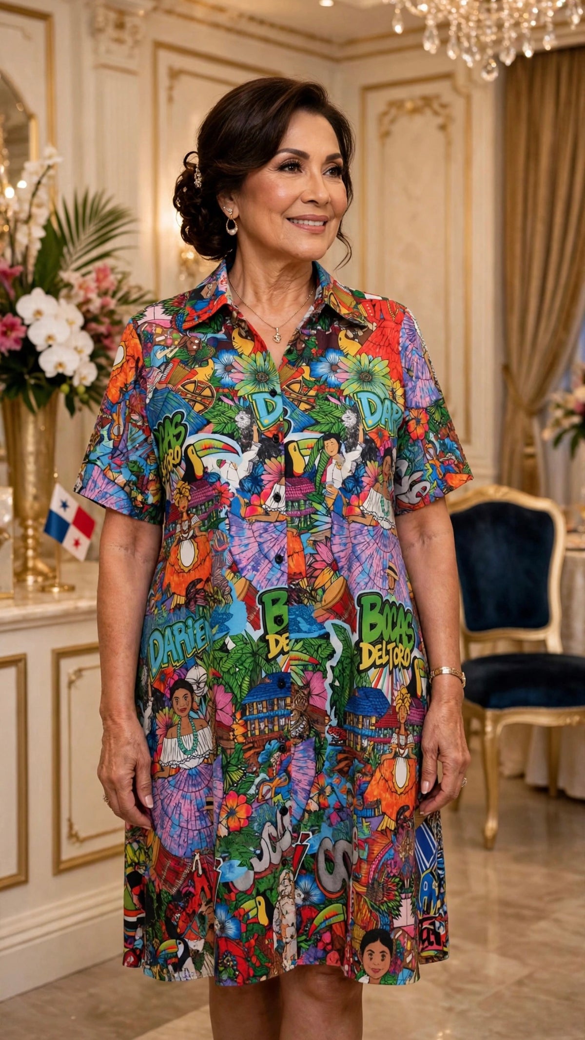 Vestido Camisero Corto Provincias de Panamá