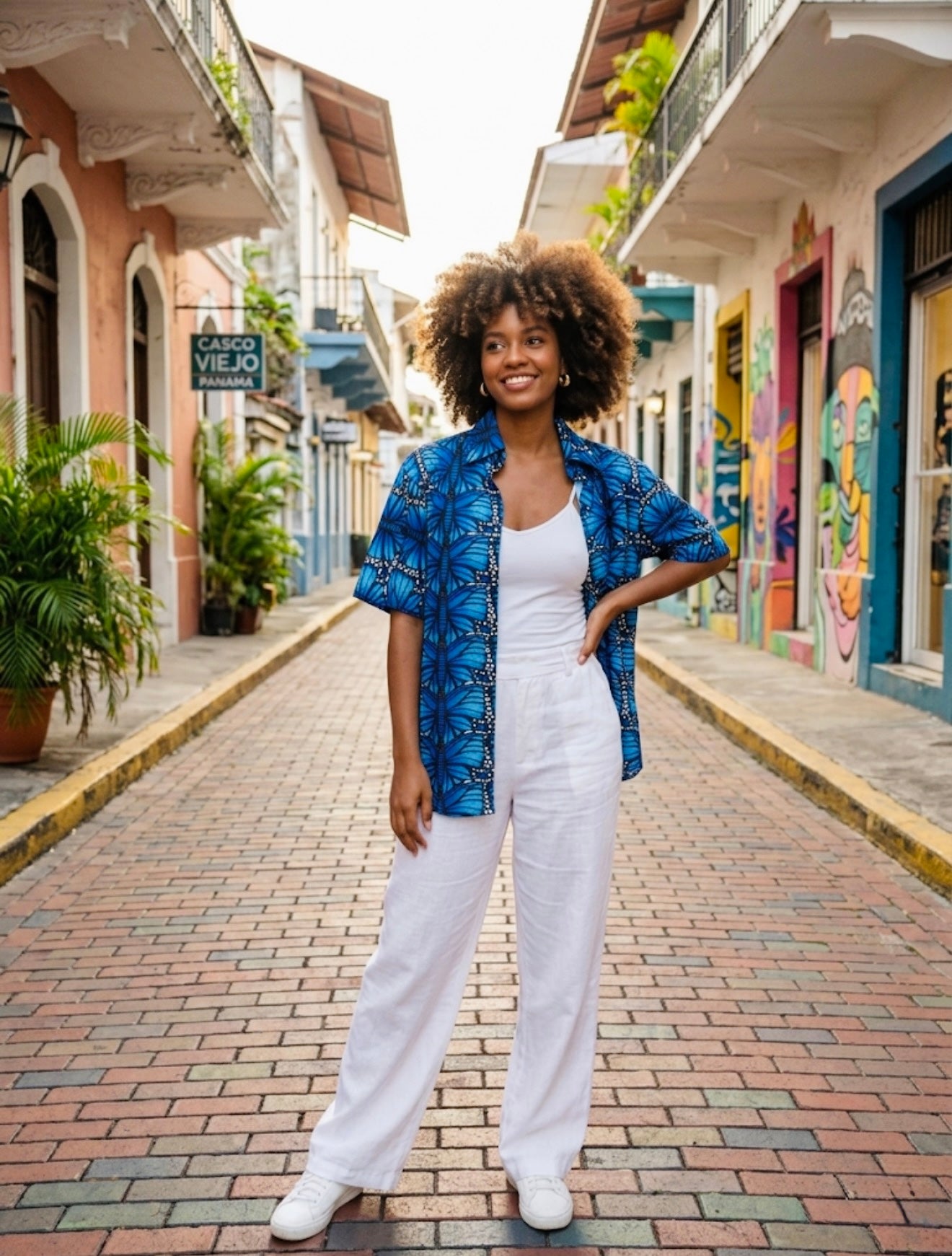 Camisa Mariposa Morpho Azul