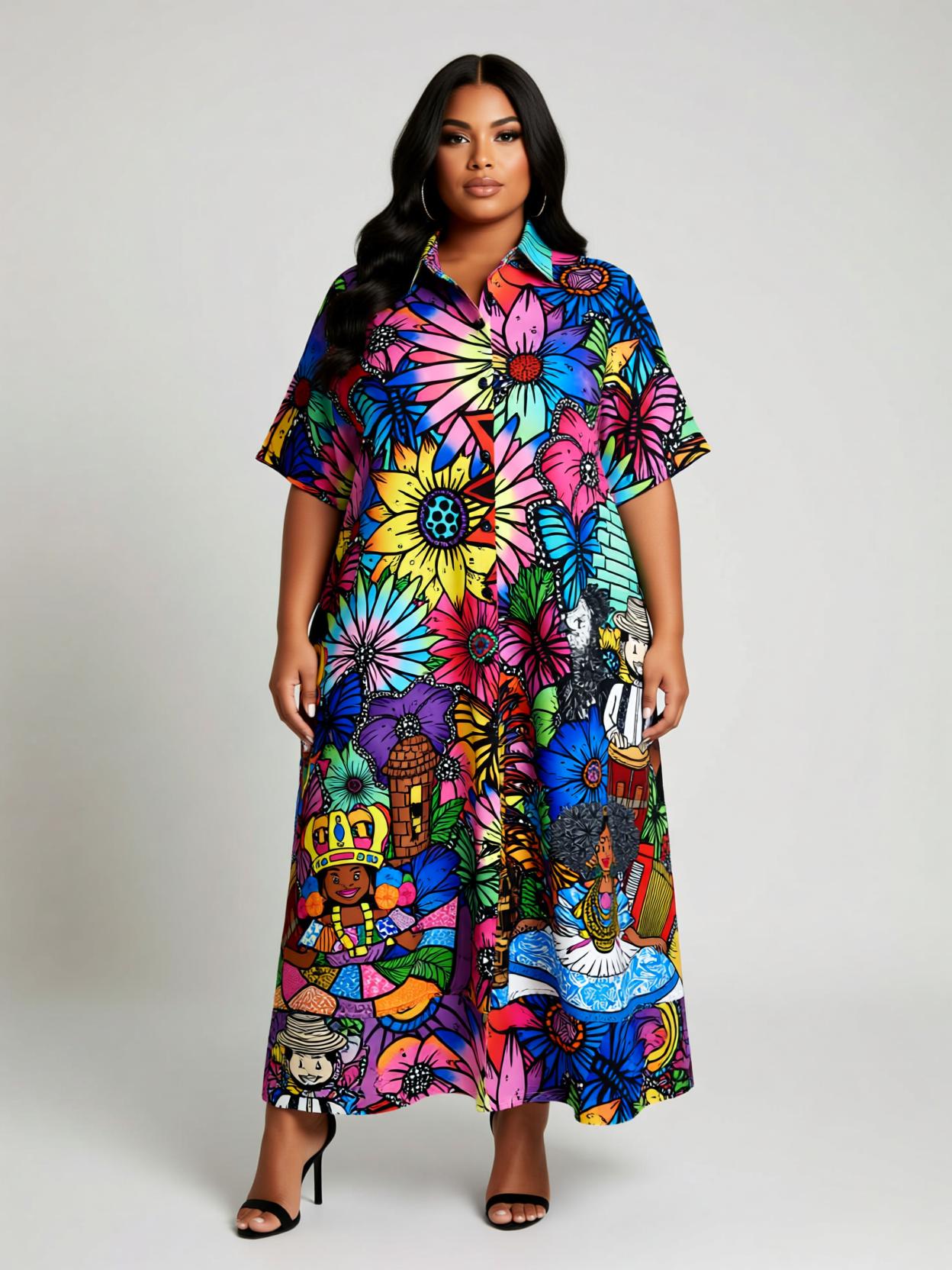 Vestido Camisero largo Conexión Panameña