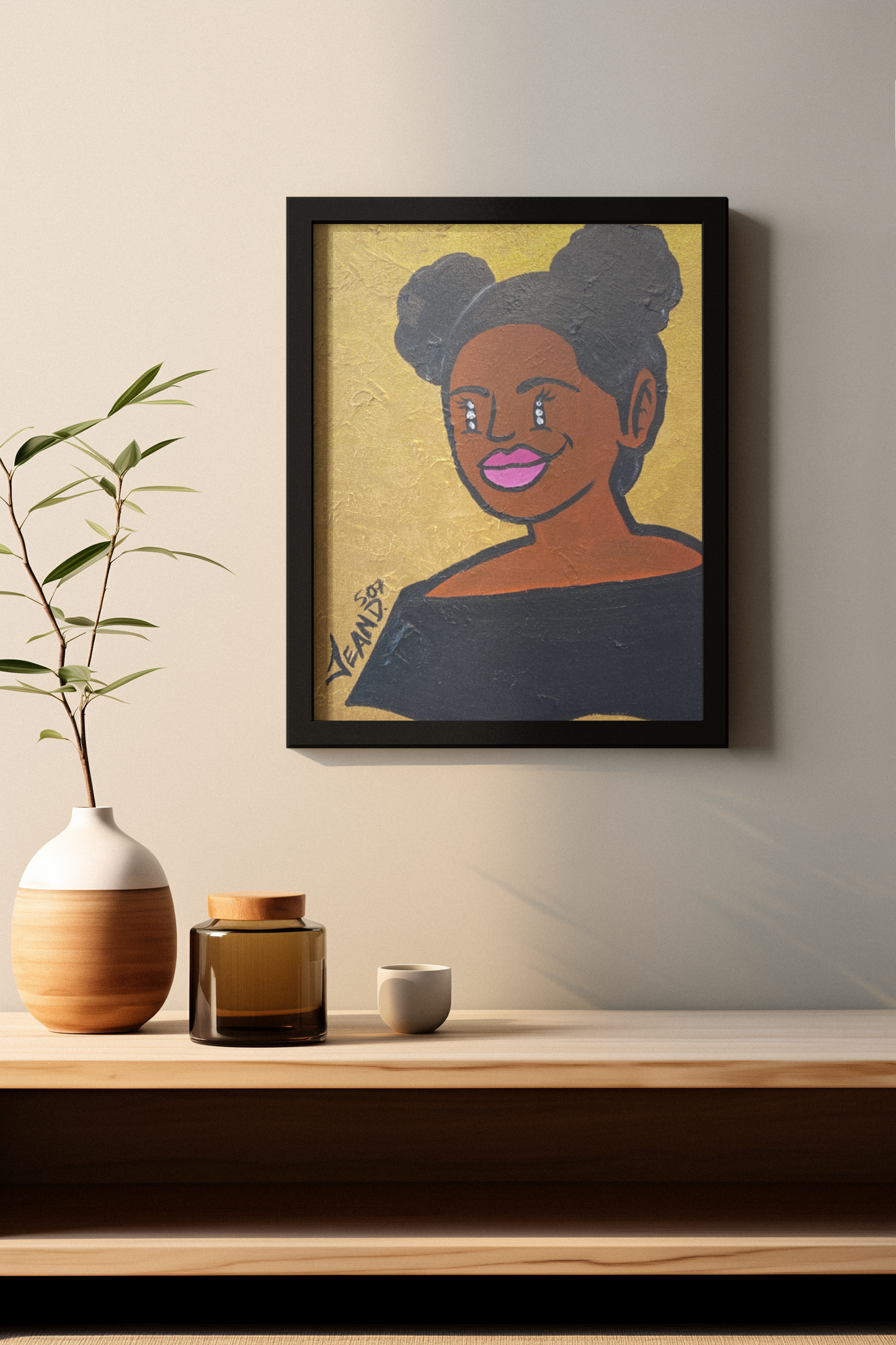 Afro puff gold