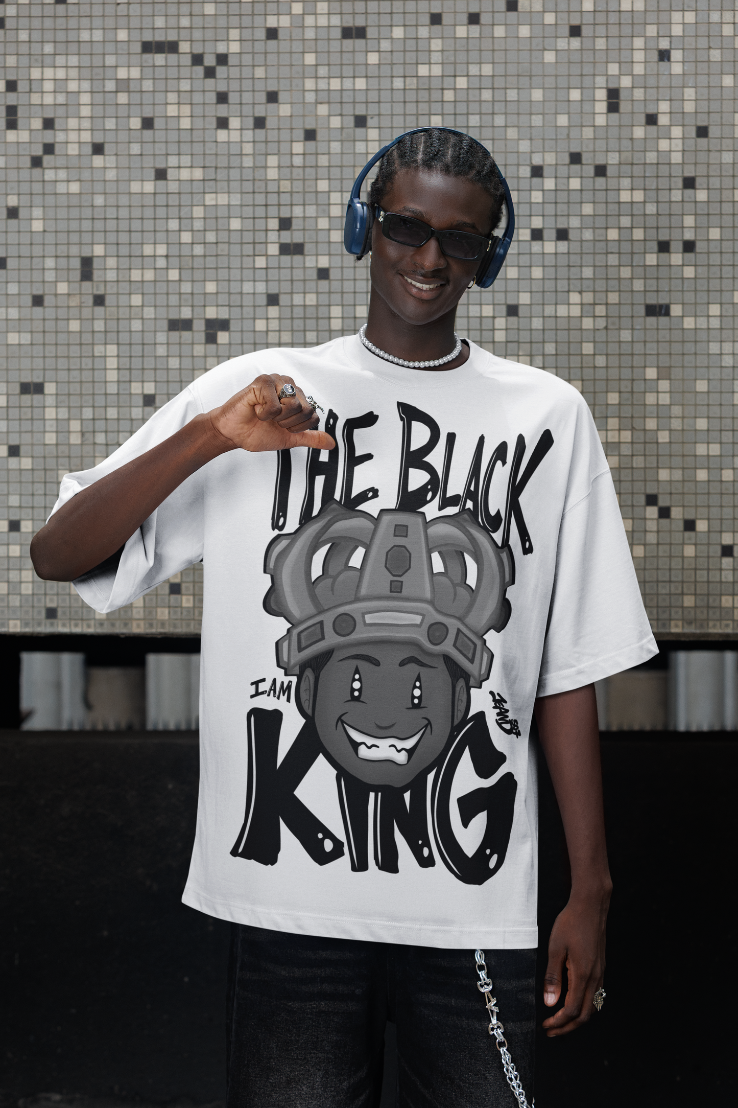 T-shirt Oversize El rey Negro