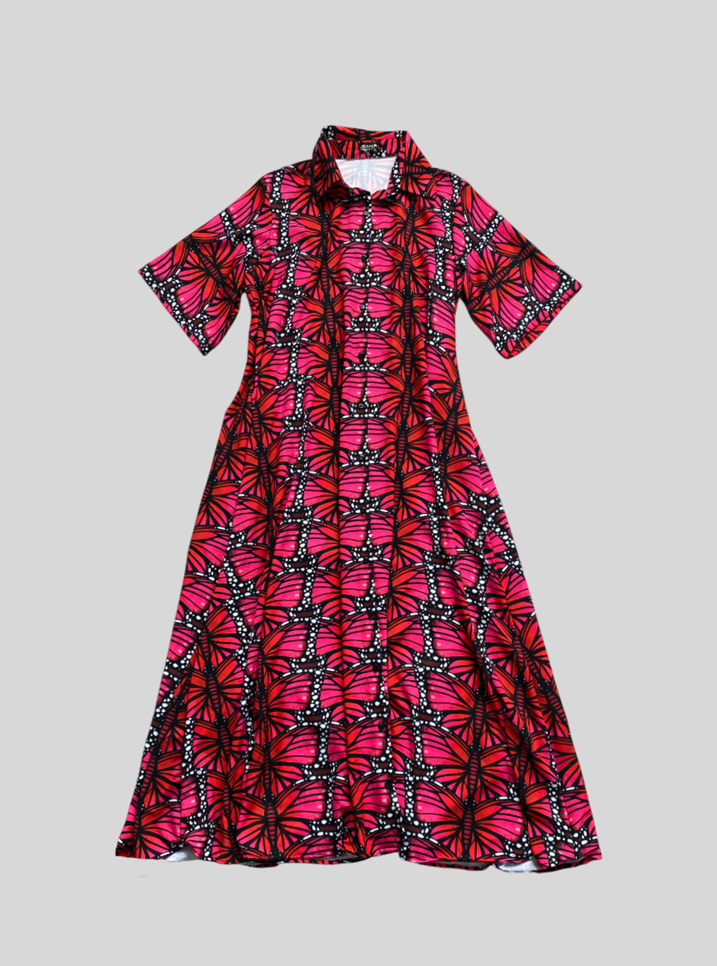 Vestido Camisero Mariposa Roja