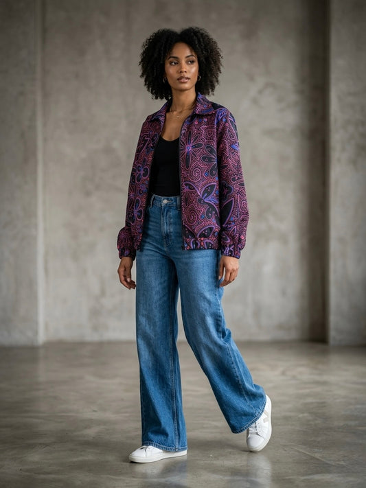 Bomber Jacket Flores Ultravioleta