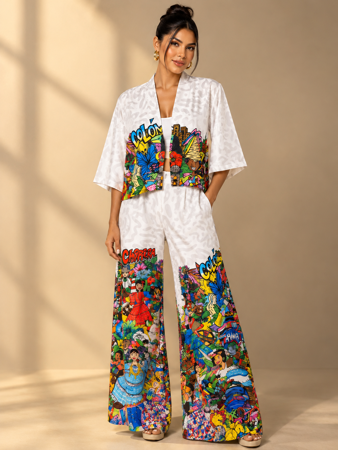 Kimono Provincias de Panamá trazos Flor Espíritu Santo