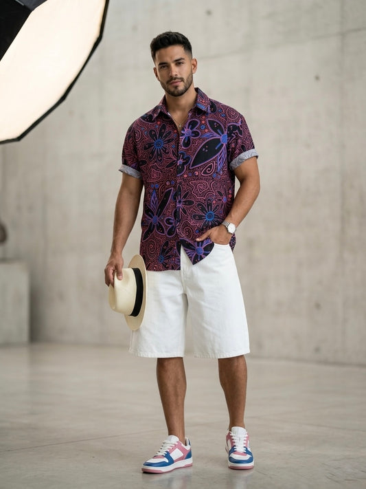 Camisa Flores Ultravioleta