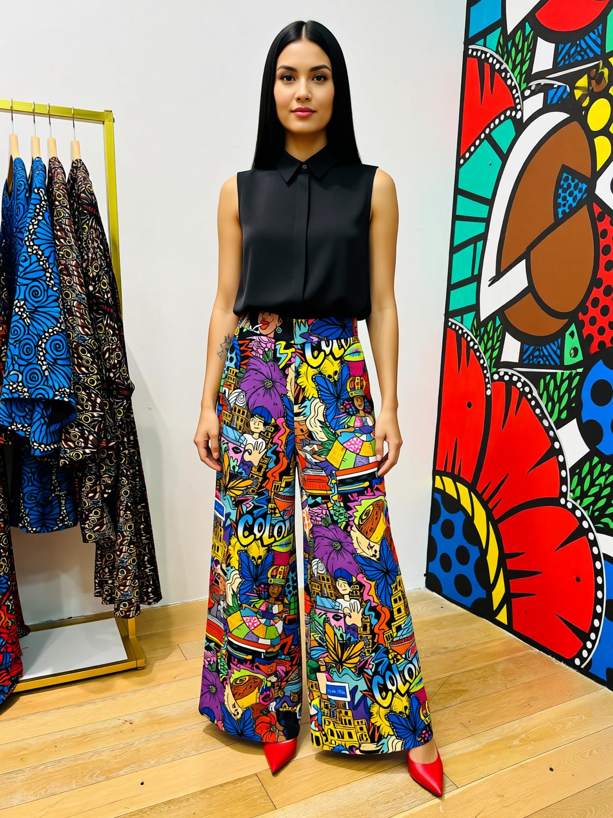 Pantalón Palazo esencia negra Panamá