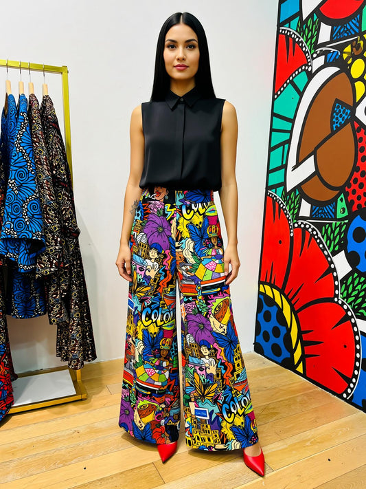 Pantalón Palazo esencia negra Panamá