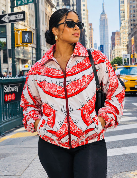 Bomber Jacket Trazos Pollera Panameña