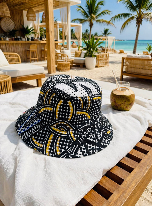 Bucket Hat Trazos Dorados