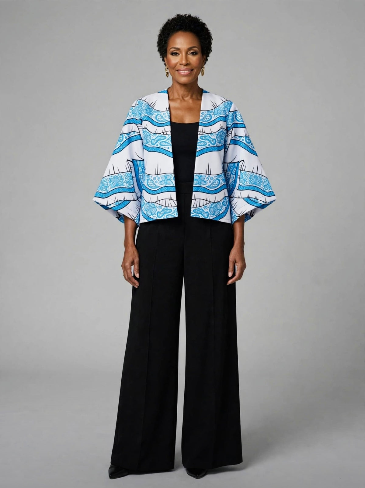 Kimono Crop Top Pollera Celeste