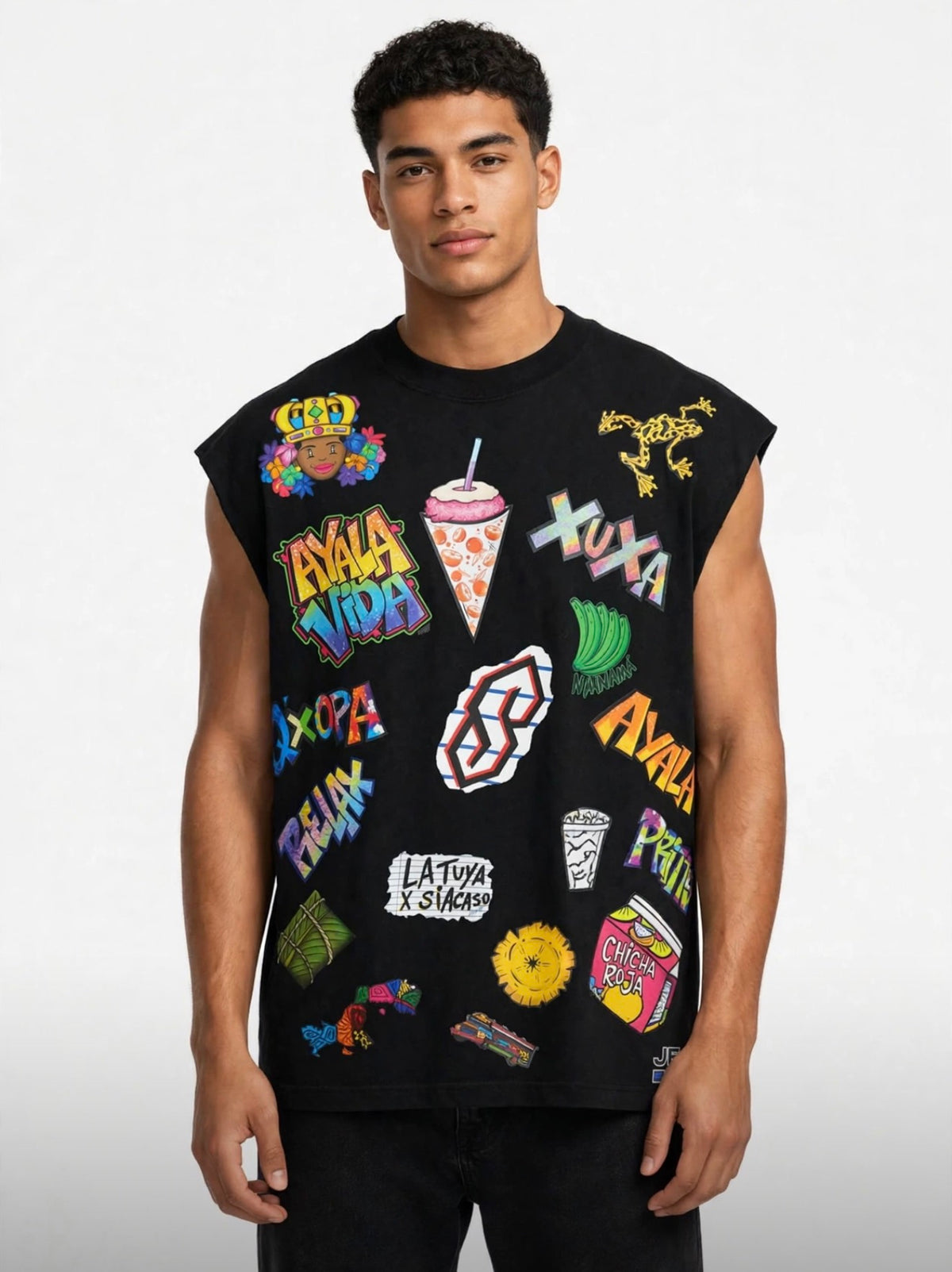 T-shirt Oversize sin Mangas Negro
