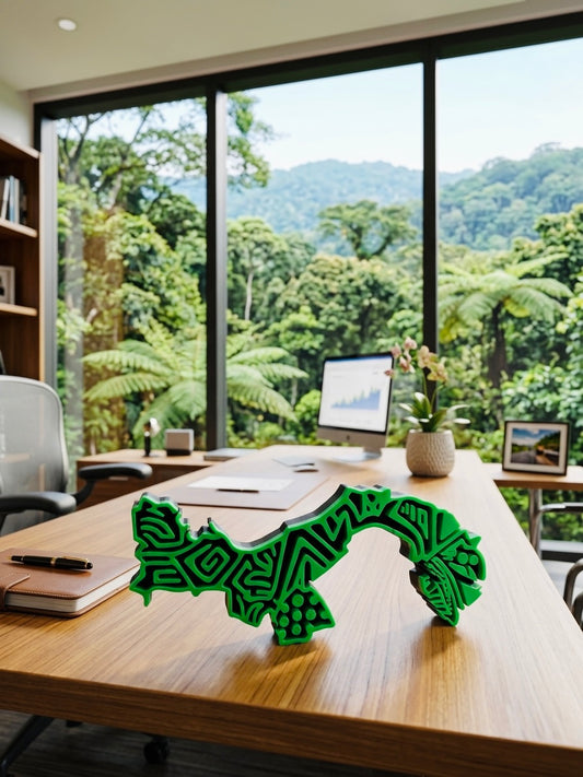 Mapa de Panamá Decorativo en 3D Fauna y Flora