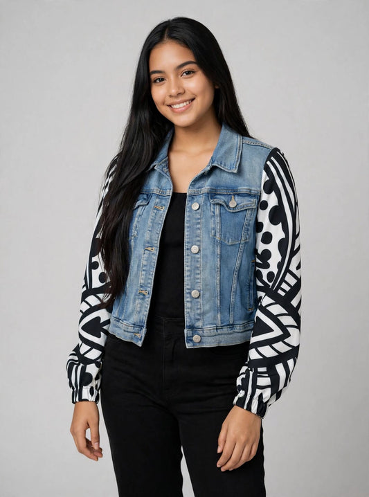 Jacket Jeans Esencia Blanco y Negro