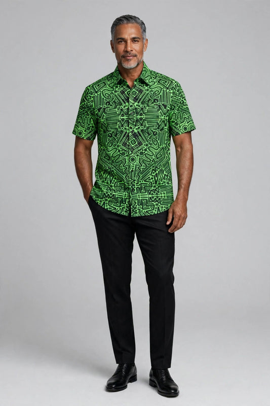 Camisa Trazos Ancestrales Verde