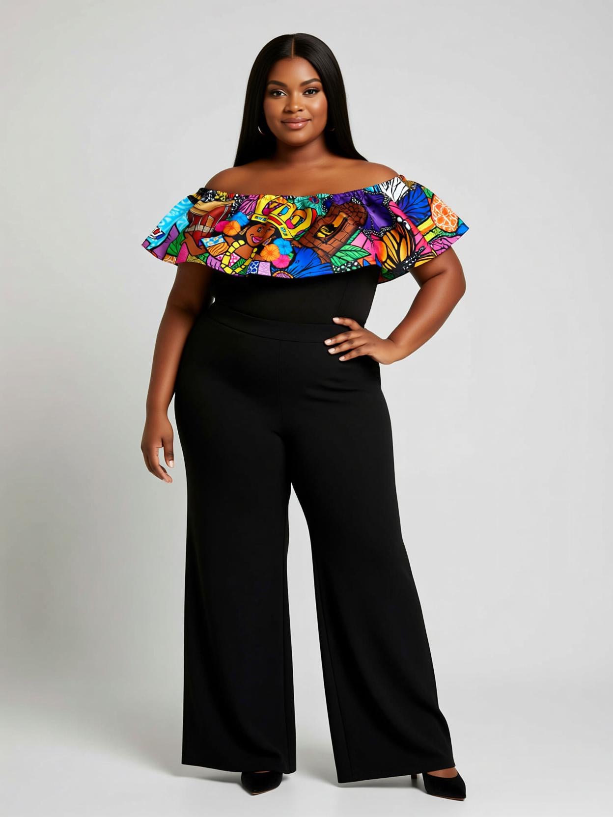 Blusa Arandela Conexión Panameña Colón Negra