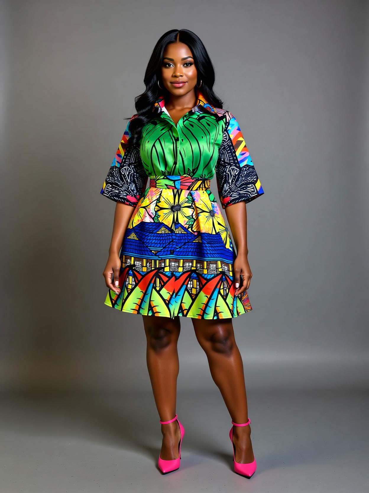 Vestido camisero corto bocas del toro