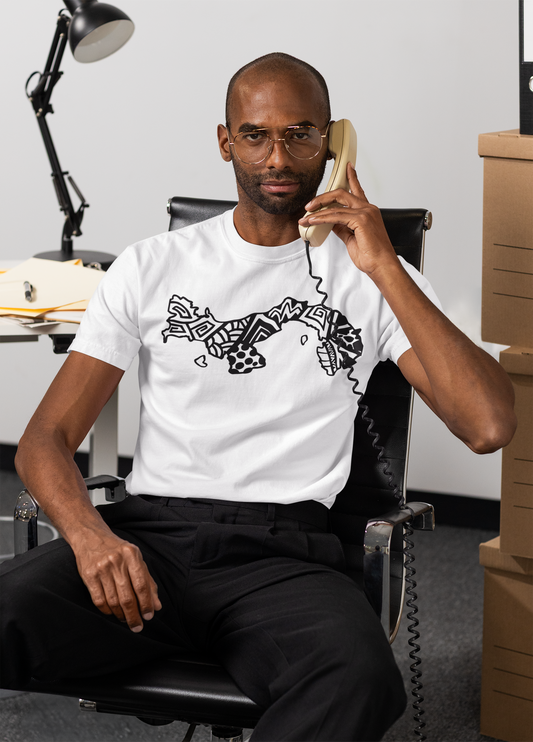 T-shirt Mapa de Panamá Edición Blanco y Negro 3D