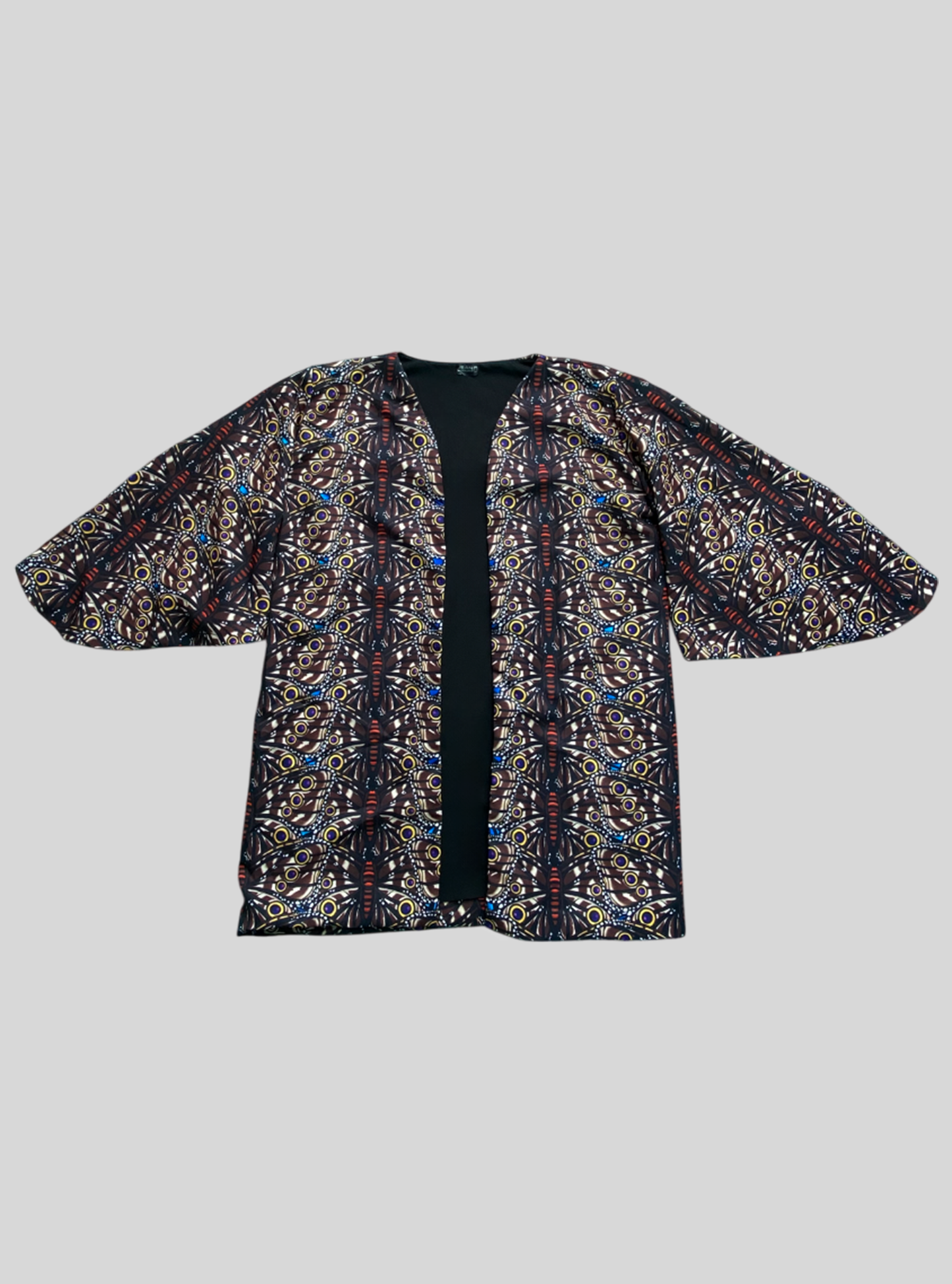 Kimono Mariposa Morpho Azul  Chocolate