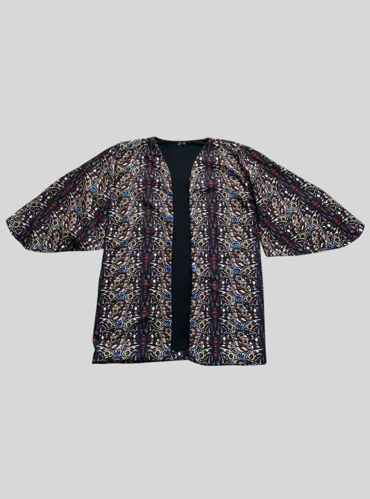 Kimono Mariposa Morpho Azul  Chocolate