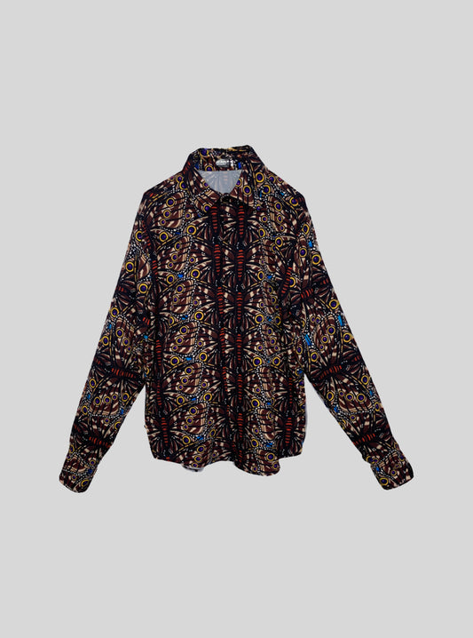 Camisa Manga Larga Mariposa Morpho Azul