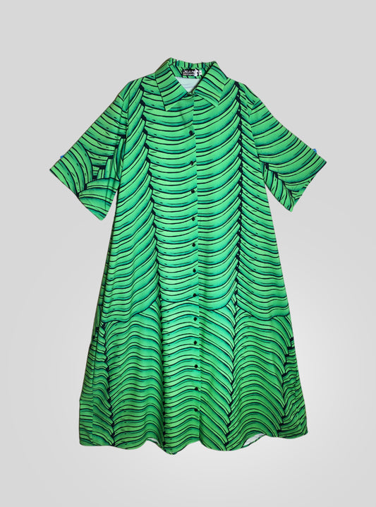 Vestido Camisero Platano Verde