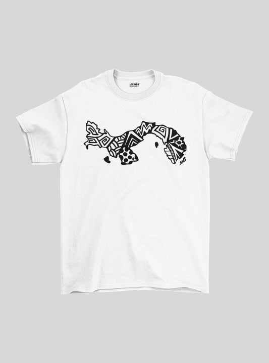 T-shirt Mapa de Panamá Edición Blanco y Negro 3D